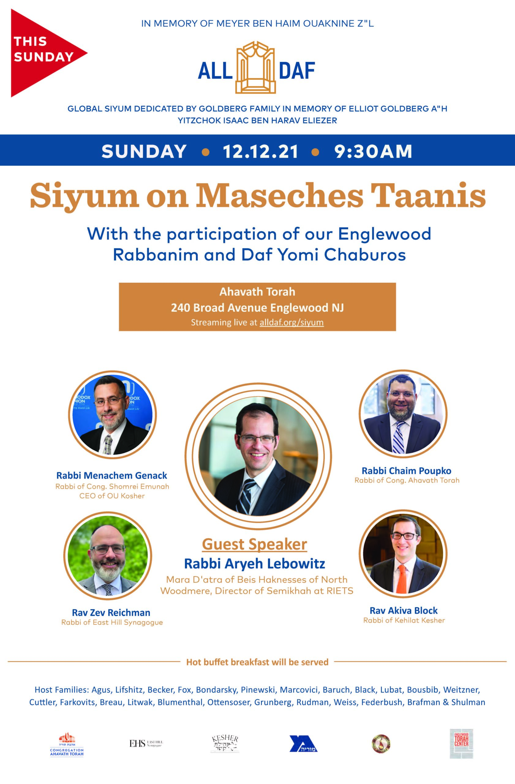 JOIN US! Siyum Maseches Taanis In Englewood NJ! 