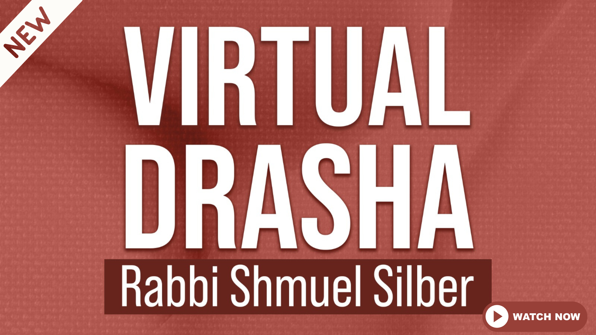 NEW SERIES: Virtual Drasha with Rabbi Shmuel Silber