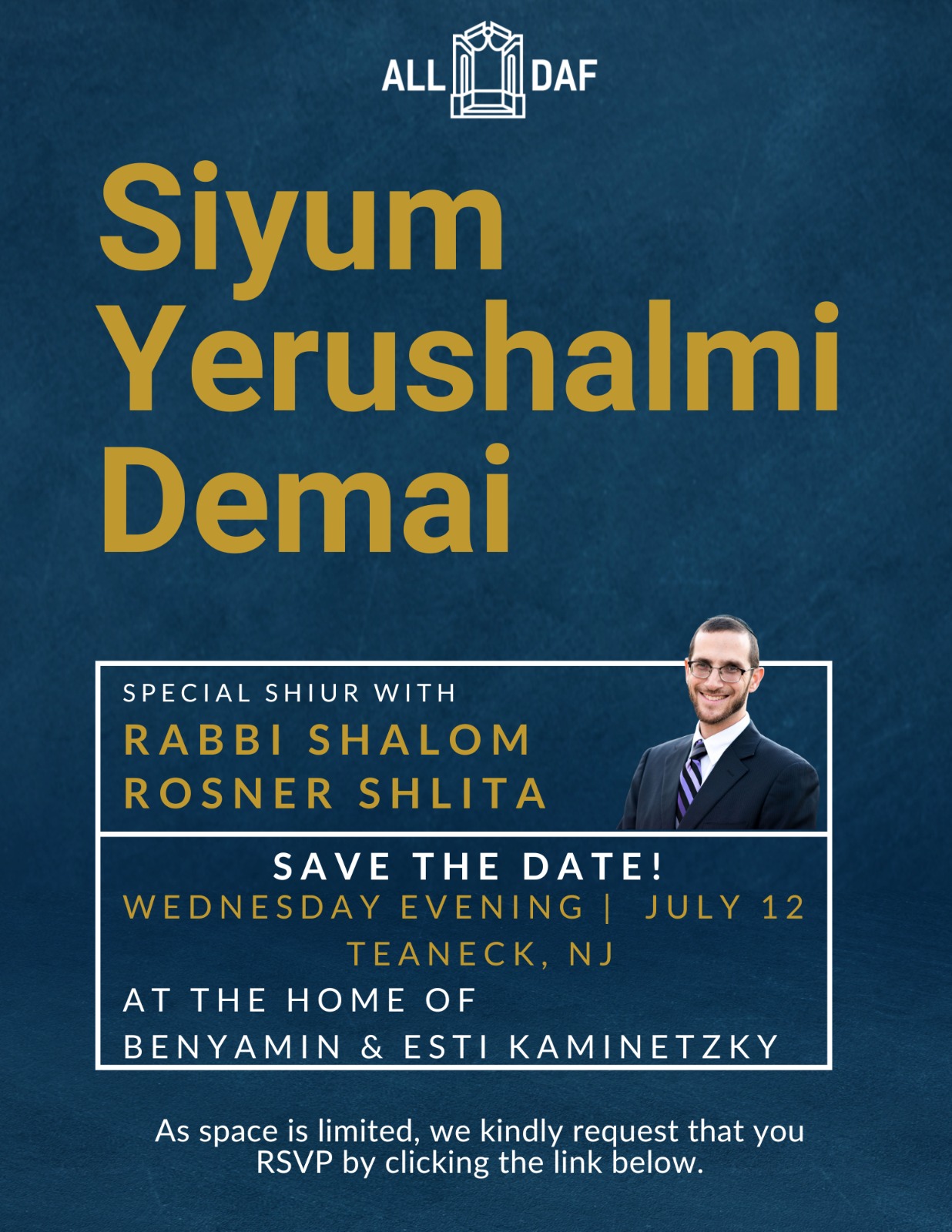 Yerushalmi Siyum Demai with Rabbi Shalom Rosner   