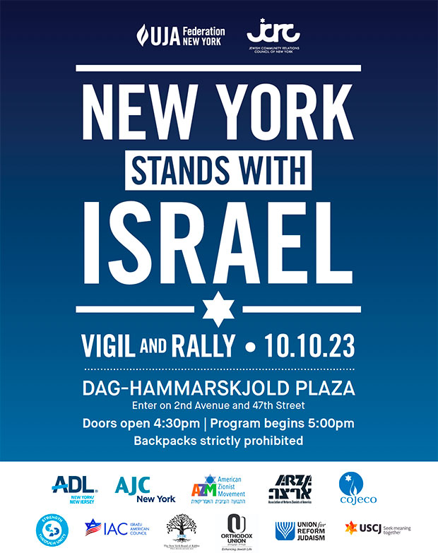 New York Stands With Israel - Vigil and Rally - 10-10-23