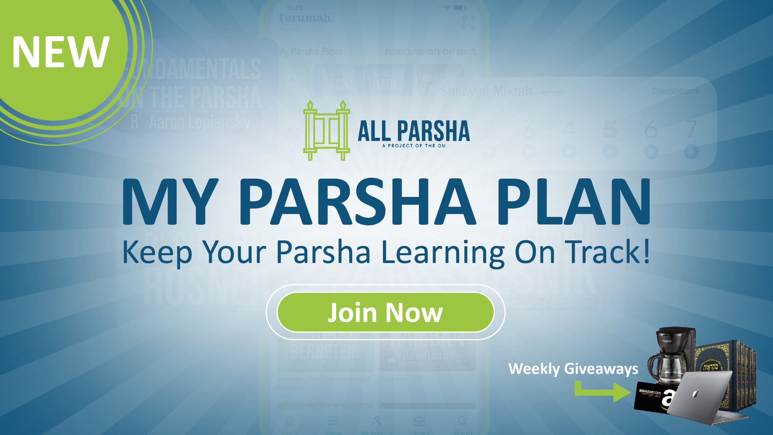 NEW! Keep Your Parsha Learning On Track! 
